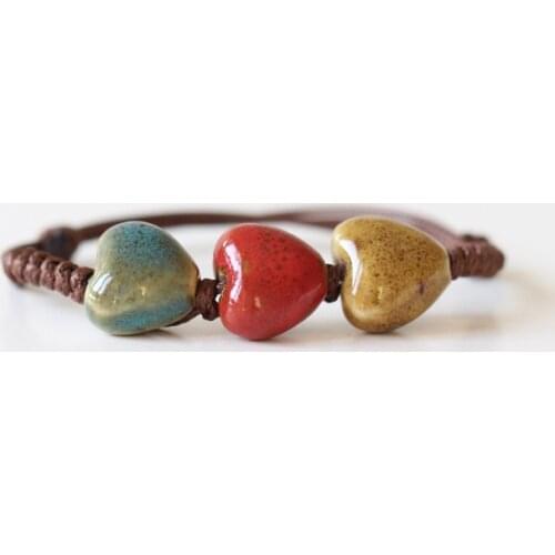 1PCS New Fashion Adjustable Return To The Ancients Handmade Ceramic Beads Charm Gift Womens Bracelet Fashion Jewelry