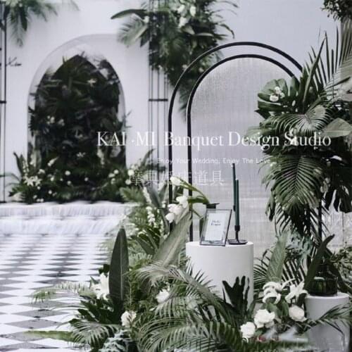 3 Pcs Wedding Arches Iron Pipe N-shaped Flower Stands Wedding Metal Props Background Artificial Flower Decorations