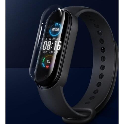 5Pcs TPU Anti-Scratch Full Screen Protective Film Protector for Xiaomi Mi Band 5 Heat-resistance Screen Protective Film