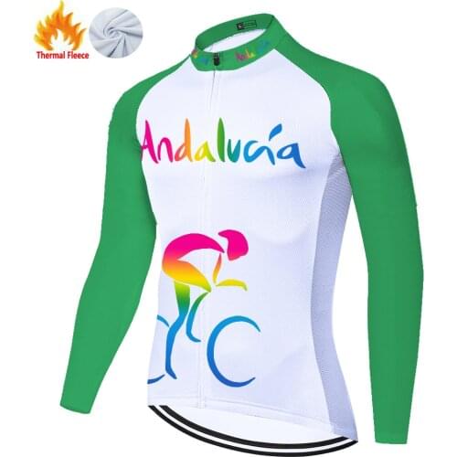 Andalucia Winter Thermal Fleece Velo Masculina Maillot Cyclisme Homme Ropa Hombre Invierno Maglia Ciclismo Uomo Camisa Ciclismo