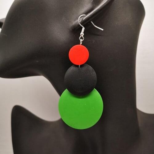 Free Shipping! newest African red black green wooden earrings