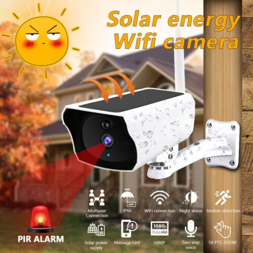Wireless Solar Outdoor WiFi IP Camera 1080P HD Security Surveillance CCTV