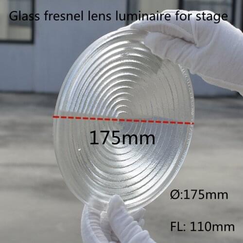 Borosilication glass fresnel lens diameter 175mm focal length 110mm 2000W the luminaire for stage lilm and televison lights