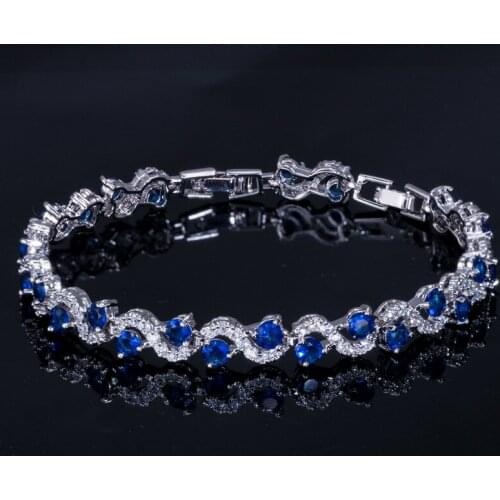 S925 Sterling Silver Bracelet Luxurious Jewelry Exquisite Flash Diamond AAA Zircon Platinum Bracelet Wedding Bangle Jewelry