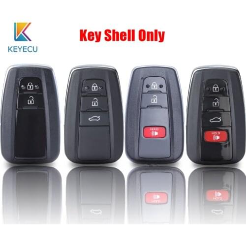 KEYECU Remote Key Shell Fob 2/3/4 Buttons Car Key Case Replacement Insert Key Blade For Toyota RAV4 2019 Camry 2018-2019 C-HR