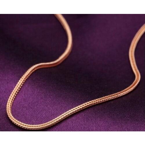 45cm L Pure Rose Gold Chain Necklace/ Italy Wheat Chain Necklace/ 4g Hot Sale