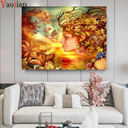 Diy 5d diamond mazayka fruit fairy dimond painting animals full square/round drill embroidery sale fantasy woman decoration gift