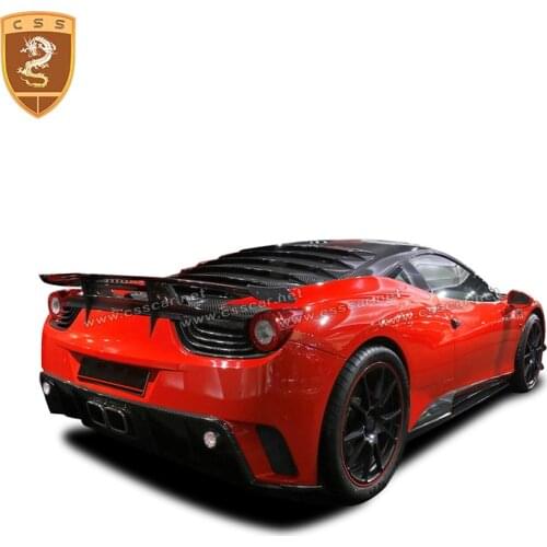 For Ferrari 458Italia/Spider Carbon Fiber Cover Rear Trunk Spoiler Wing Trim For Maisha Spoiler