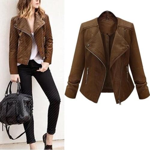 Hodisytian 2020 Fashion Women Leather Jacket Leather Snake Skin Pattern Short Coat Casual Cardigan Jaqueta Plus Size Outerwear