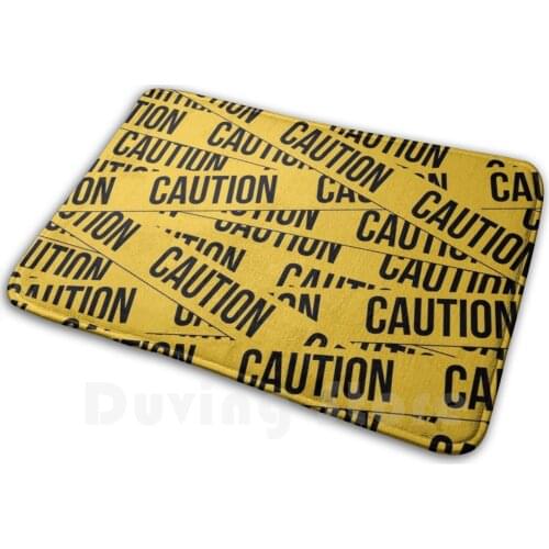 Caution Mat Rug Carpet Anti-Slip Floor Mats Bedroom Caution Tape Police Yellow Danger Dangerous Warning Help Cool Attention