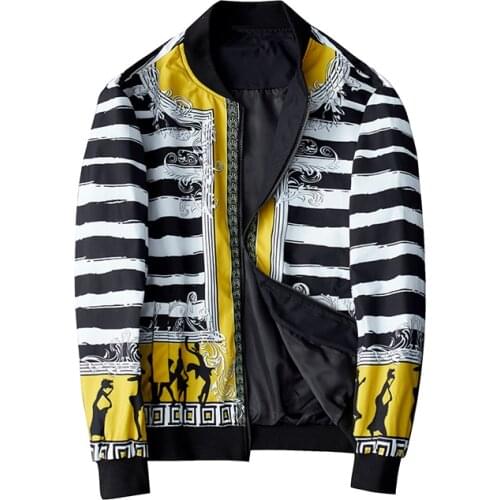Mens Jacket Luxury Design Jackets Fashion Zebra Pattern Print Men Autumn Winter Zipper Coats Casual Outerwear