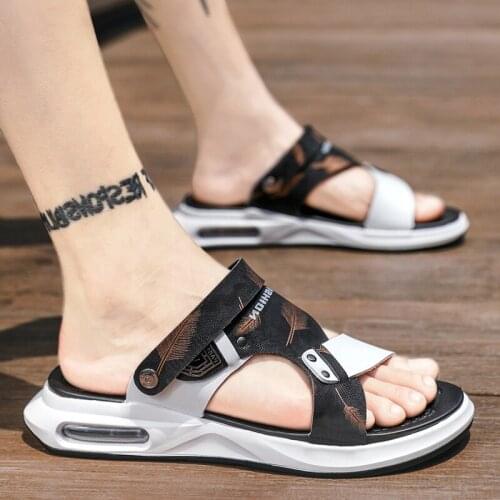 Mens Sandals 2021 Summer Outside Leather sandals, mens Wear Fashion Vietnam Drive Leisure mens Sand anti-slip Slippers