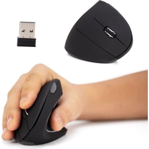 Ergonomic Vertical Mouse 2.4G USB Wireless Adjustable 1600DPI Gaming Mouse Portable Computer Mice for Home Office PC Laptop