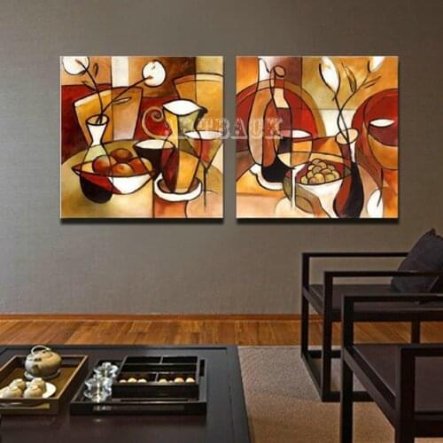 New 2pcs kit diamond painting abstract restaurant fruit 5d full square drill diamond embroidery rhinestone 3d mosaic home decor