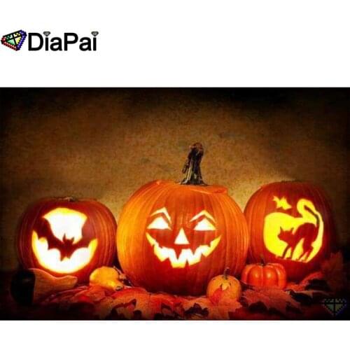 DIAPAI Diamond Painting 5D DIY 100% Full Square/Round Drill "Pumpkin landscape" Diamond Embroidery Cross Stitch 3D Decor A24324