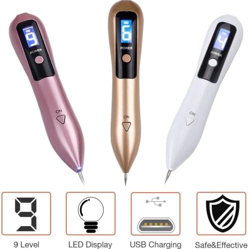 Newest 9 level LCD Laser Plasma Pen Face Skin Dark Spot Remover Mole Tattoo Removal Facial Freckle Tag Wart Removal Beauty Care