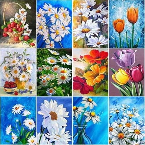 New 5D DIY Diamond Painting Full Square Round Drill Flower Diamond Embroidery Cross Stitch Rhinestone Crafts Art Home Decor Gift