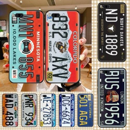 New York License Plate Number Phone case For Xiaomi Mi Max Note 3 A2 A3 8 9 9T 10 Lite Pro Ultra black art back soft funda