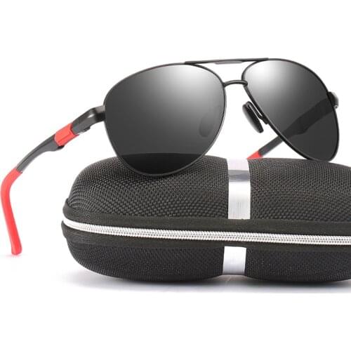 Al-mg Pilot Black Silver Sun Glasses Polarized Sunglasses Custom Made Myopia Minus Prescription Polarized Lens -1 to -6