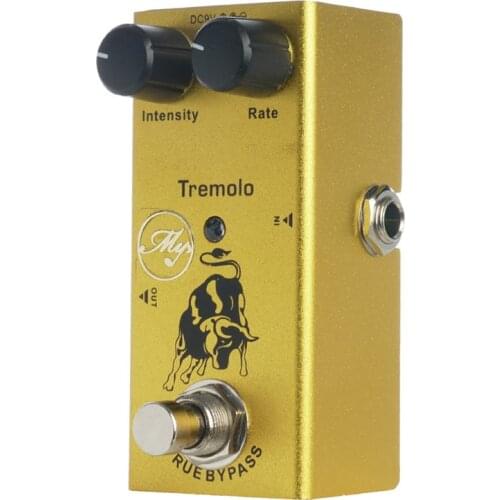 Tremolo Guitar Effect Pedal with ABS Control Knobs Mini Single Pedal for Electric Guitars DC 9V Yellow guitar pedal accessories