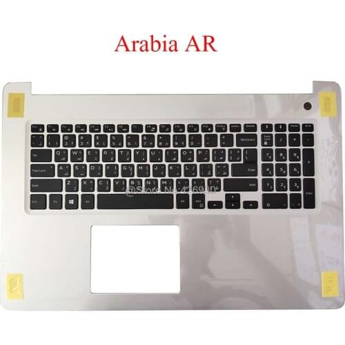Laptop Palmrest Backlit AR keyboard For DELL For Inspiron 17 5770 P35E 0GV9FW GV9FW 0KWCVD KWCVD silver with Arabia new
