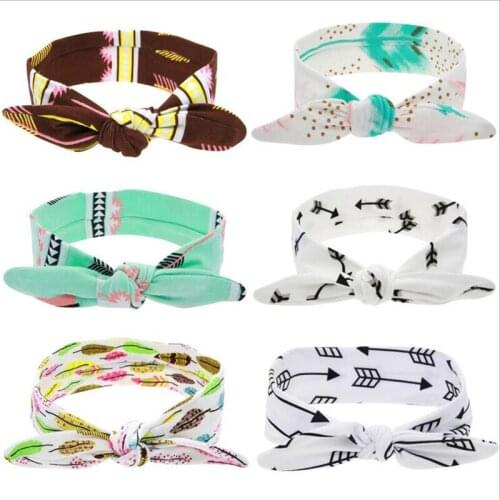 Baby Girls Cute Bunny Ear Headbands Infant DIY Hairbands Kids Elastic Headband Flowers Children Hair Accessories KHA306