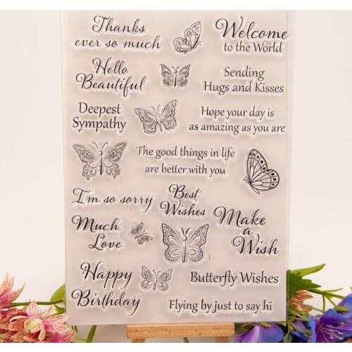 15x21 butterfly Transparent Clear Silicone Stamp/Seal for DIY scrapbooking/photo album Decorative card making