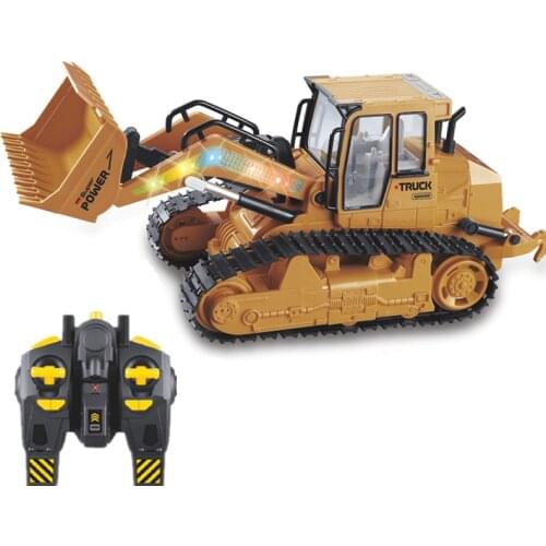 RC Bulldozer Truck Dumper Caterpillar Tractor Model Engineering Car Excavator Push Soil Music Lighting Effects Kids Toys