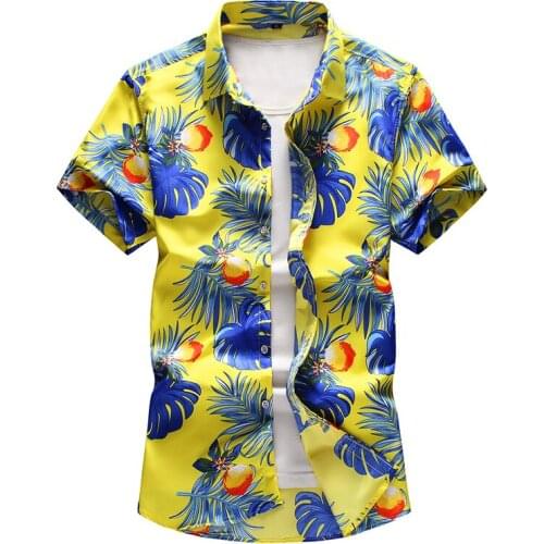 Summer Men fashion Hawaiian vacation Party printed Short sleeve shirts male casual shirt camisa masculina Plus Size 7XL