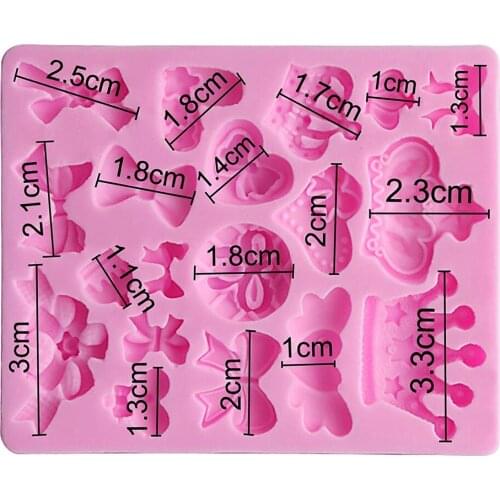 3D Silicone Baking Mold DIY Crown Bow Bowknots Mould Chocolate Fondant Cake Decorating Tool Temperature Resistance