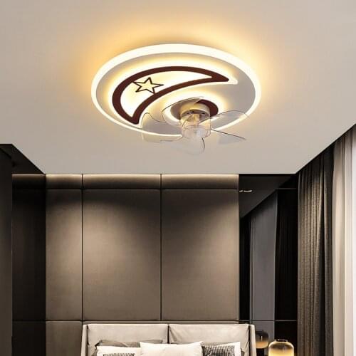 Modern Light Luxury Ultra-Thin Fan Light Minimalist Living Room Bedroom Childrens Room Study Creative Home Remote Control Lamps