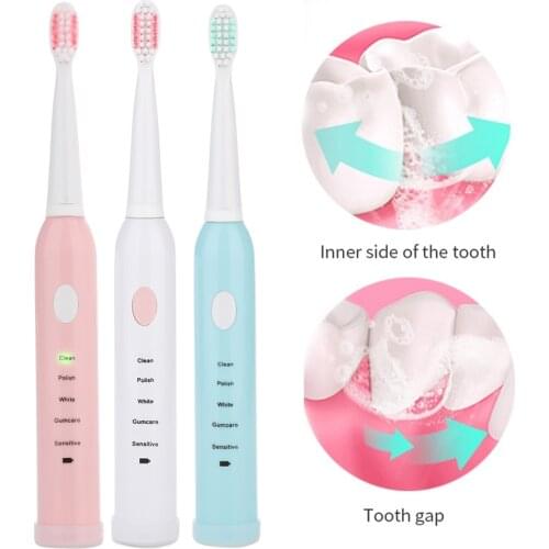 Comfortable Electric Toothbrush Waterproof Whitening Teeth Dental Care Plastic 3 Colors Intelligent Oral Cleaner Beauty Health