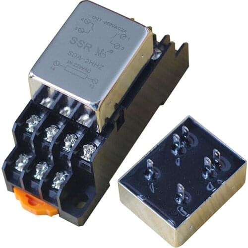 Ultra-small Two Normally Open AC 220V Control AC Socket Solid State Relay Rail Installation SDA-2HHZ