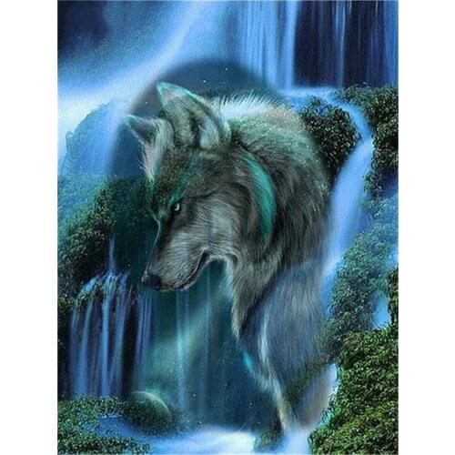 Animal Wolf Printed Water-Soluble Canvas 11CT Cross-Stitch Complete Kit Embroidery DMC Threads Craft Handicraft Promotions