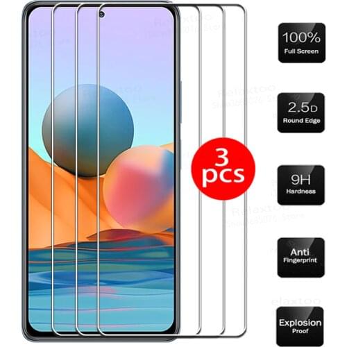 3Pcs tempered glass for xiaomi redmi note 10 pro case full cover glas note10pro note10 note 10pro not10 protect sklo glass films