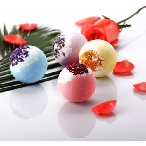 Factory Direct Batch Of Dried Flower Explosive Bath Salt Ball 100g With Lavender Fragrance Adult Foot Bath Salt Ball Bath Ball
