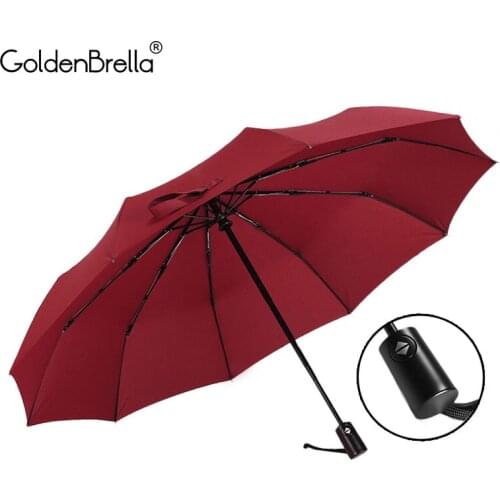 High Quality 10 Bone Big Automatic Umbrella Rain Women 3 Folding large Travel Windproof Sunny Rainy Men business Car Umbrella