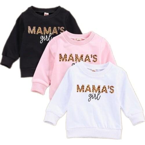 0-3Years Infant Newborn Baby Girls Hoodie Spring Autumn Top Girl Long Sleeve T Shirts Kids Leopard Letter Mama Tops Kid Outfits
