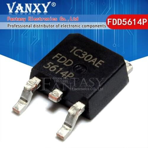 10PCS FDD5614P FDD5614 TO-252 MOSFET 60V P-Ch PowerTrench