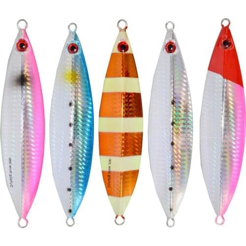 10pcs/ Lot ILURE Metal Jig Lure 30g 40g 60g 80g 100g 130g Slow Jigging Lead Fish Bass Baits Salt Water Luminous Fishing Lure Jig