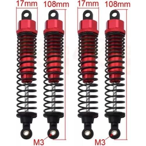 2PCS 108mm Long Front Rear Assembled Shock Absorber Spring Damper Suspension for 1/10 HSP Scale RC Car Truck Off Road Buggy