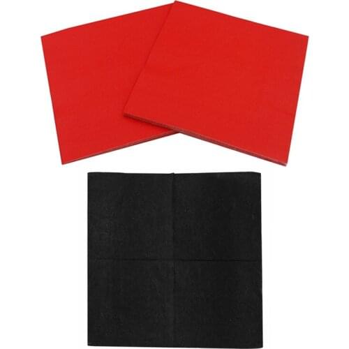 2 Pack Solid Color Printed Paper Napkin Black & Red