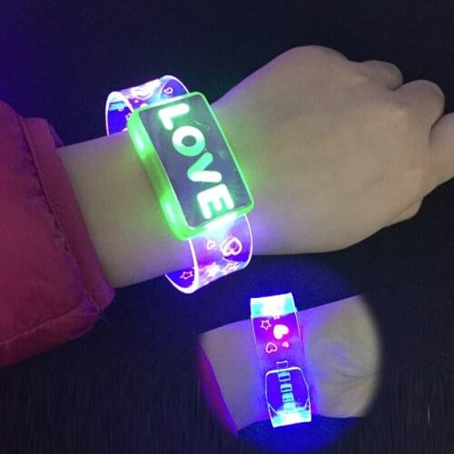 24pcs Costume Leds Gafas Led Flashing Wrist Band Luminous Hand Ring Led Bracelet Christmas Party Accessories Birthday Gifts