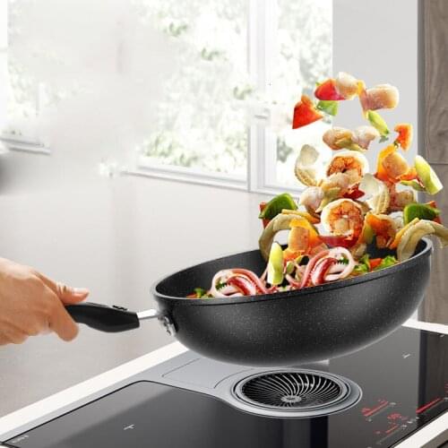 32cm Maifan Stone Wok Non-stick Frying Pans & Skillets with Ceramic Coating Germany Brand Less Oil Smoke Pot Gas Stove Induction
