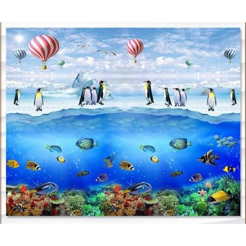 3d wallpaper Custom High end 3d murals wallpaper for walls 3 d Underwater World Antarctic Penguin Hot Air Balloon Wallpapers