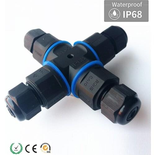 4 Ways Cross Type 4Pin Waterproof Connector Outdoor Junction Box IP68 Electrical Connectors Junction Terminal Box