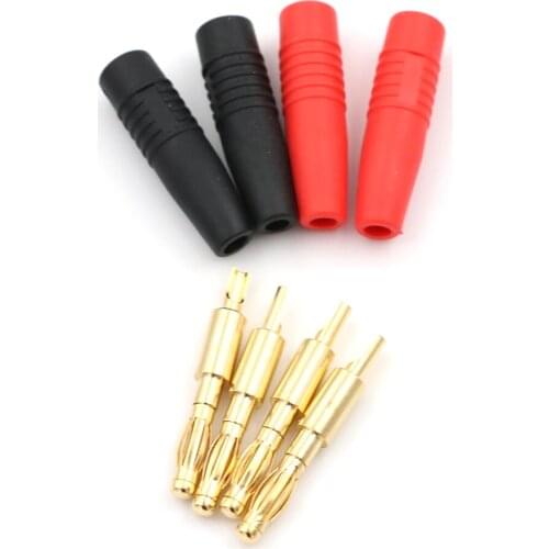 4pcs/lot New 4mm Plugs Gold Plated Musical Speaker Cable Wire Pin Banana Plug Connectors