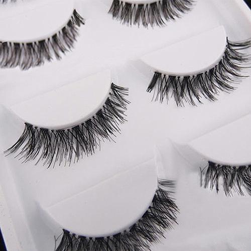 5 Pairs/Lot Black Cross False Eyelash Soft Long Makeup Eye Lashes Extensions