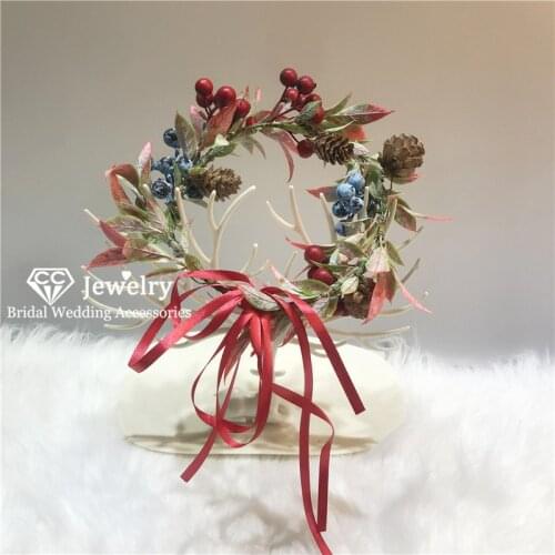 CC Wedding Headbands Hairbands Engagement Hair Accessories for Women Girls Fashion Jewelry Forest Style Fruit Leaf Shape KC85