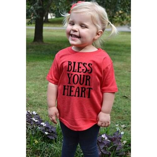 Bless Your Heart Kids T-Shirts Unisex Youth Short Sleeve Shirts Casual Childrens T-shirt Funny Summer Clothes Tee Shirt Tops